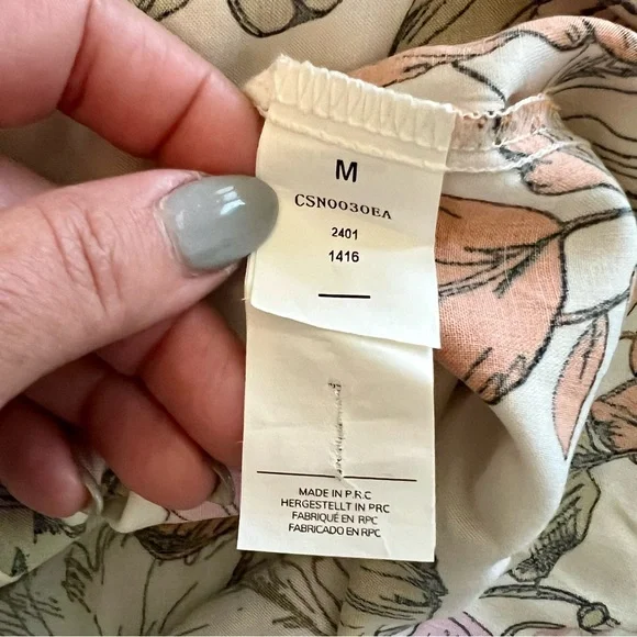 Cupshe Floral Print Camisole - Multicolor 3/4 Sleeve Size M - Picture 4 of 8